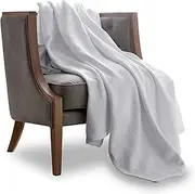 Vellux 100% Cotton Blanket - Soft, Breathable, Cozy & Lightweight Thermal Blanket – All-Season King Size Blanket Perfect for Layering Bed, Couch & Sofa - Hotel Quality (90 x 108 Inch, White)