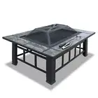 Fire Pit BBQ Grill Ice Bucket 3-In-1 Table Grillz