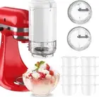 Shaved Ice Attachment for KitchenAid Stand Mixers with 8 Molds, White
