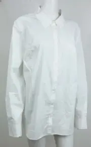Boden Dress Shirt Womens 16 regular White Button Up Preppy Classic Career#290A3)