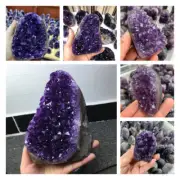 Raw Natural Healing Amethyst Crystal Cave Cluster Quartz Druzy Geode Rock Reiki