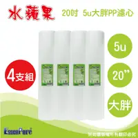 在飛比找PChome24h購物優惠-【水蘋果 】高品質20英吋大胖5微米PP濾心(4支組)