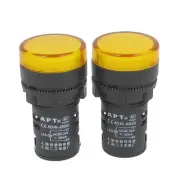 2PC AC 24V 20mA Orange Electrical Circuit LED Indicator Signal Light Lamp