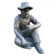 Bronze-Look Poly Resin Swagman Garden Statue 60cm