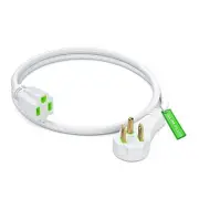 Flat Plug Extension Cord 1 ft with Slim Space-Saving Plug Design, 1 Foot White