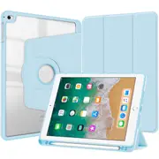 MCC iPad 9.7" 2018 6th Gen 360 Rotate Case Cover Pencil Holder Apple iPad6 [Light Blue]