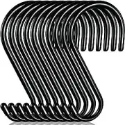 Pack S Hooks Heavy Duty,4.5 Inch Large S Hooks for Hanging 10 Black