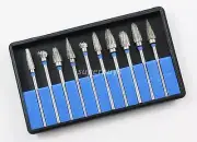 10pc 2.3mm Carbide Bur Burr For Rotary Die Grinding Engraver Engraving Drill Bit