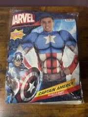 Captain America Marvel Costume Muscle Shirt Adult New Standard Size Halloween