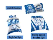 Melbourne Kangaroos AFL Pillow Quilt Cover Set: Single, Double, Queen & King Bed