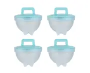 4Pcs Egg Poacher Star Heart Flower Shape Form Maker Steamer Cooking Kitchen Tool -Green