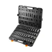 59-Piece 3/8 & 1/2in Impact Socket Set with Cr-Mo Alloy Steel