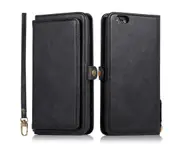 Wallet Case for iPhone 6/6S, Detachable Phone Case for Easy Portability (Black)