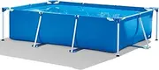 Ground Swimming Pool, Rectangular Frame Outdoor Easy Assemble Backyard Above Ground Swimming Pool with Rust Resistant Frame, Suitable for Backyard Lawn Adult Family