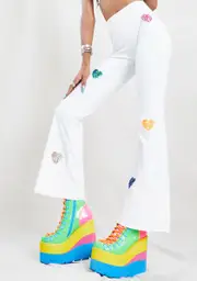 [Treasure The Funk] Sequin Heart Flare Pants