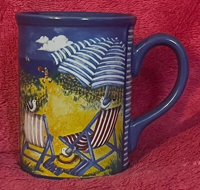 Gibson Home 16oz Coffee Tea Mug Beachcomber Find Your Bliss NEW!