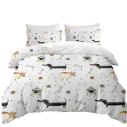 Funny Dogs and Bones Pattern Quilt Cover