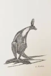 Australian Art Original pen Art. Kangaroo