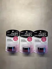3 ChapStick Total Hydration Sugar Plum Lip Scrubs 0.27 oz Each.