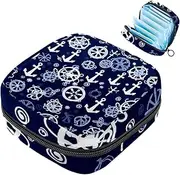 Period Bag,Sanitary Napkin Storage Bag,Anchor Pattern Rudder,Tampon Holder for Purse