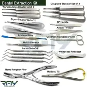 Veterinary Dental Extraction Instrument Kit Lucas Bone Curette Forceps Elevators