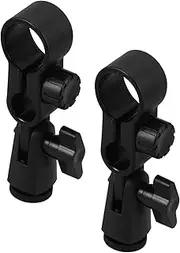 Hoement 2Pcs Shock Mount Mic Clip Holders for Durable Microphone Holders Easy Installation for Ktv Concerts and Stage Plays