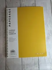 Paperage Undated Planner, Spiral Bound Soft Cover Notebook, 8.5 x Yellow