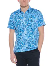 TailorByrd Tropical Leaves Performance Polo Shirt