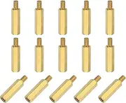sourcing map 15Pcs Male to Female Thread Spacer Screws, M4 x 20mm + 6mm Brass Hex Standoff Screws PCB Motherboard for Drone Quadcopter, Computer and Circuit Board