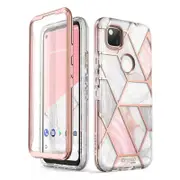 Full-body Marble Glitter Case with Built-in Screen Protector for Google Pixel 4a (2020 Release)