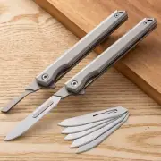 EDC High Stainless Steel Pocket Utility Folding Knife w/ #60 Scalpel Blades