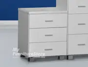 Concord Laminated 3 Drawer Bedside - White