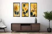 Botanical Yellow Flowers - 3 Piece Set
