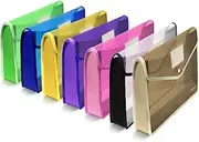 7 Color Plastic File Folders Waterproof Transparent Expandable File Folder - Purple&Pink&Yellow&Green&White&Blue&Black