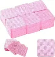 Pack of 300 Lint-Free Nail Wipes, Nail Cleaner Pads for Gel Nails and Nail Polish Removal, Cotton Pads in Pink