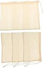 HAWILLOSCH 6Pcs Reusable Drawstring Cotton Mesh Bags for Fruits Vegetables Breathable Storage Portable and Lightweight Grocery Organizers