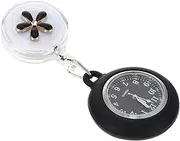 [Holibanna] Pocket Watch Clinical Watch for Men Nurses Breast For Women Watch with Second Hand Lady Watch Hanging Watch Clip Women Girl Fob Watch Retractable Digital Watch Man Zinc Alloy Black