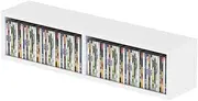 White 90 CD Rack - Metal, Tiered Shelf, Wall Mount, 170cm x 79.5cm x 8.13cm, Blanc(he), Holds 90 CDs, 1.8 lbs per Shelf, CD Storage