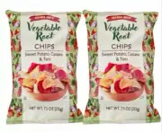 2 Pack - Trader Joe's Vegetable Root Chips 7.5 oz Bag Sweet Potato Cassava Taro•