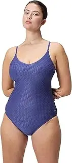 [Speedo] Women's Swimsuit One Piece V-Neck Strappy Back Contemporary Cut