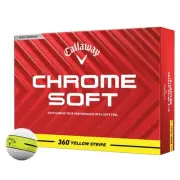 Callaway Chrome Soft 360 Golf Balls 1 Dozen Yellow Stripe NEW
