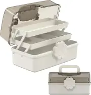 3-Layer Plastic Dividing Storage Box，Multifunctional Plastic Tool Box with Handl