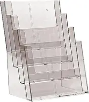 Taymar 4C230 Four Tier Display Stand for A4/DL Leaflets and Brochures - Clear