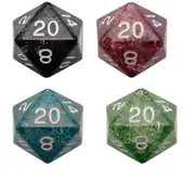 [Metallic Dice Games] MDG Ethereal Mega Acrylic d20 Dice 35mm - Purple w/ White
