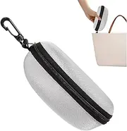 [Generic] Sport Glasses Case - EVA Glasses Case Holder | Portable Sunglasses Case Hard EVA With Hook | Water Resistant Travel Eyeglasses Storage Case Reinforced Zipper | Sunglasses Case With Handy Belt Clip