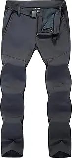 [Generic] Mens Snow Ski Hiking Pants Waterproof Winter Fleece Hiking Pants Lightweight Outdoor Work Pants Camping Ice Fishing