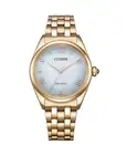 CITIZEN Women Analog Eco-Drive Casual Watch Classic Dress White Dial Waterproof