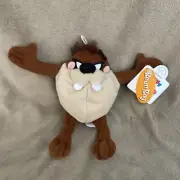 Vintage Tazmanian Devil Taz 1994 Looney Tunes Warner Bros Plush Stuffed Bean Bag