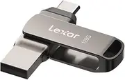Lexar JumpDrive Dual Drive D400 USB 3.1 Type-C USB Flash Drive 128GB, Read up to 130MB/s, Metal Swivel 2-in-1 USB Stick with Type-C and Type-A, Memory Stick for USB 3.0, 2.0 Device(LJDD400128G-BNQNG)