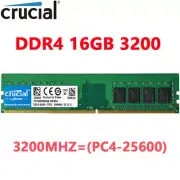 Crucial DDR4 16GB 3200Mhz PC4-25600 288pins Desktop Memory Dimm Ram 1x16GB
